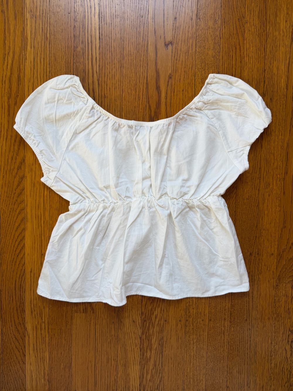 Like New - Brandy Melville cream babydoll blouse (OS) - Picture 2 of 5